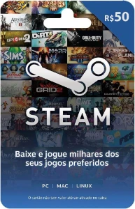 Steam Gift Card - Cartão Pré Pago R$50,00 - Gift Cards