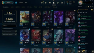 CONTA ESMERALDA 4 lvl 781+ todos os campeões + 161 skins - League of Legends LOL