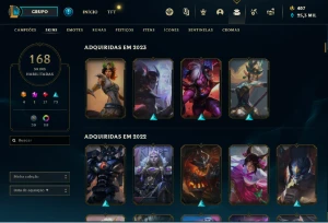 Conta lol desde 2012 com 170 skins e muito espolio. - League of Legends