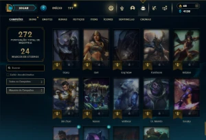 Prata 4 com 90 Champs e 36 Skins ( Mais de 30 Jogos ) - League of Legends LOL