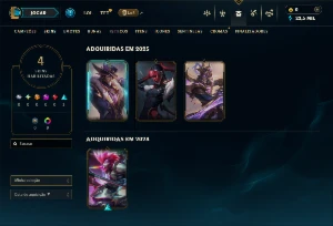 Conta platina 1 com 45 campeões e 4 skins - League of Legends LOL