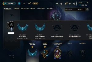 Conta platina 1 com 45 campeões e 4 skins
