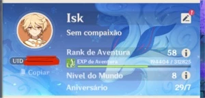 AR 58 - 14 personagens T5 / 8 Armas T5. - Genshin Impact