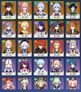 AR 58 - 14 personagens T5 / 8 Armas T5. - Genshin Impact