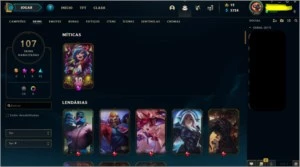 Conta lol lvl 389 107 skin - League of Legends
