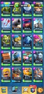 Conta de Clash Royale com muitas lendárias. Acc level 9
