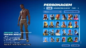 Conta Fortnite com Travis, Midas, ragnarok e Marvel