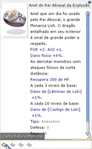 Anel do Rei Abissal da Explosão - Ragnarok Online