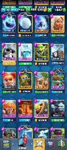 Clash Royale todas as cartas desbloqueadas, arena 20, 7500 t