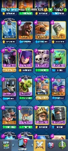 Clash Royale todas as cartas desbloqueadas, arena 20, 7500 t