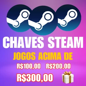 Keys Steam de jogos acima de R$300,00, R$200,00 ou R$100,00