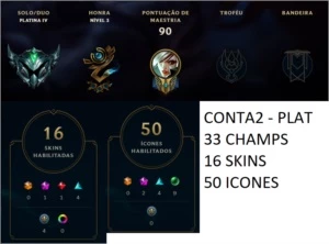 3 Contas - Diamond/Plat/Gold - League of Legends LOL