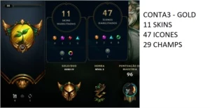 3 Contas - Diamond/Plat/Gold - League of Legends LOL