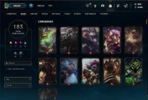 Ouro 4 com TODOS os champs e 183 Skins - League of Legends LOL
