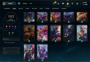 Ouro 4 com TODOS os champs e 183 Skins - League of Legends LOL