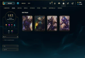 Ouro 4 com TODOS os champs e 183 Skins - League of Legends LOL