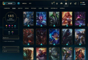 Ouro 4 com TODOS os champs e 183 Skins - League of Legends LOL
