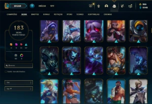 Ouro 4 com TODOS os champs e 183 Skins - League of Legends LOL