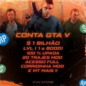 GTA V PC - 1 BILHÕES- LVL 8000- 100% LIBERADO- 20 TRAJES MOD
