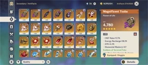 [AR56]NA HutaoC1+Homa Ganyu+Harp Ayaka+Zhong+Diluc+Keqing+Qi - Genshin Impact