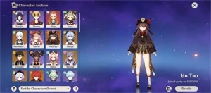 [AR56]NA HutaoC1+Homa Ganyu+Harp Ayaka+Zhong+Diluc+Keqing+Qi - Genshin Impact