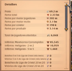 Conta Albion End Game, 2.3Bn Fama, Muito Specada