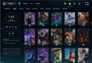 Conta prata 3 com TODOS os champs e 146 Skins ( NIVEL 519 ) - League of Legends LOL