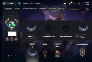 Conta prata 3 com TODOS os champs e 146 Skins ( NIVEL 519 ) - League of Legends LOL