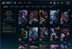 Conta prata 3 com TODOS os champs e 146 Skins ( NIVEL 519 ) - League of Legends LOL