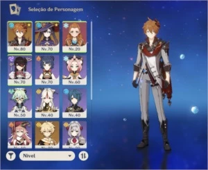 Childe + estrela invernal, Mona, Túmulo. 54 destinos - Genshin Impact