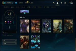 Conta ouro 4 com 23  skins e 64 champs ( 500k de Jarvan ) - League of Legends LOL