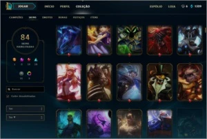 Conta LOL 105 campeões,80 skins, borda platina - League of Legends
