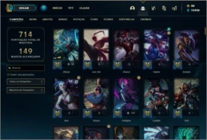 Conta ouro 2 com TODOS os champs e 221 skins - League of Legends LOL