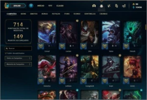 Conta ouro 2 com TODOS os champs e 221 skins - League of Legends LOL