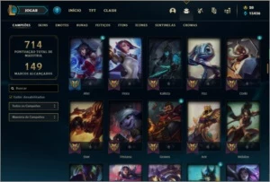 Conta ouro 2 com TODOS os champs e 221 skins - League of Legends LOL