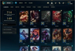 Conta ouro 2 com TODOS os champs e 221 skins - League of Legends LOL