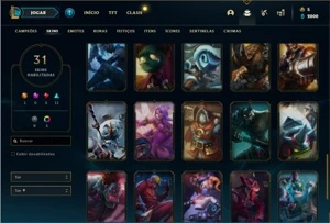 Conta bronze 3 com 57 Champs e 31 Skins + 2 Fragmentos - League of Legends LOL