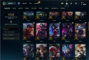 Conta bronze 3 com 57 Champs e 31 Skins + 2 Fragmentos - League of Legends LOL