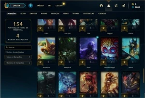 Conta bronze 3 com 57 Champs e 31 Skins + 2 Fragmentos - League of Legends LOL