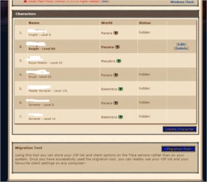 Vendo MS lvl 131 Relembra - Tibia