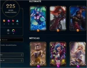 conta league of legends 225skins LOL