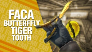 Faca CS2 - Canivete Borboleta (★) | Dente de Tigre - Counter Strike