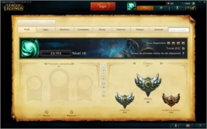 Conta lol lvl 18 +10 Campeões + 1500 Ip +1 Skin - League of Legends