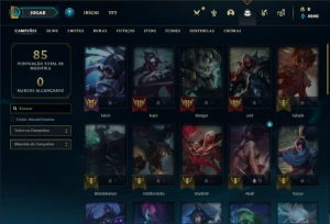 Conta ouro 3 com 40 Champs e 7 Skins + 2 Fragmentos - League of Legends LOL