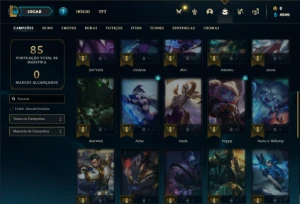 Conta ouro 3 com 40 Champs e 7 Skins + 2 Fragmentos - League of Legends LOL