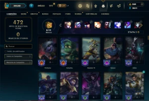 Unranked com 140 Champs e 91 Skins - League of Legends LOL