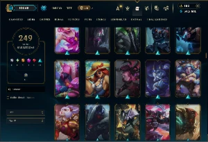 Bronze 4 com TODOS os champs e 249 Skins ( ADC / SUP / JG ) - League of Legends LOL