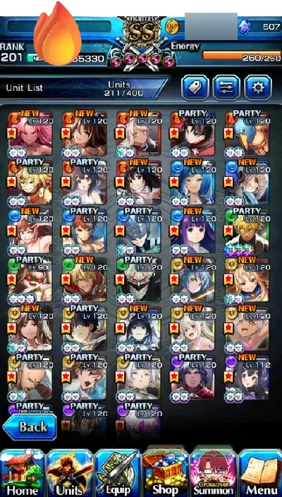 Grand Summoners War Fen 121 luck, 33 Ascends, 3 special arts