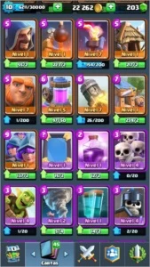 Conta de Clash Royale, Arena 11, Nível 10, 12 Lendárias