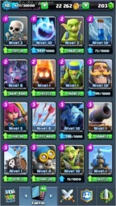 Conta de Clash Royale, Arena 11, Nível 10, 12 Lendárias